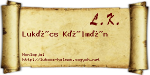 Lukács Kálmán névjegykártya